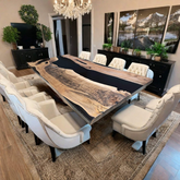 Luxury Black Walnut Epoxy River Conference Table  Live Edge Design for Boardroom or Dining